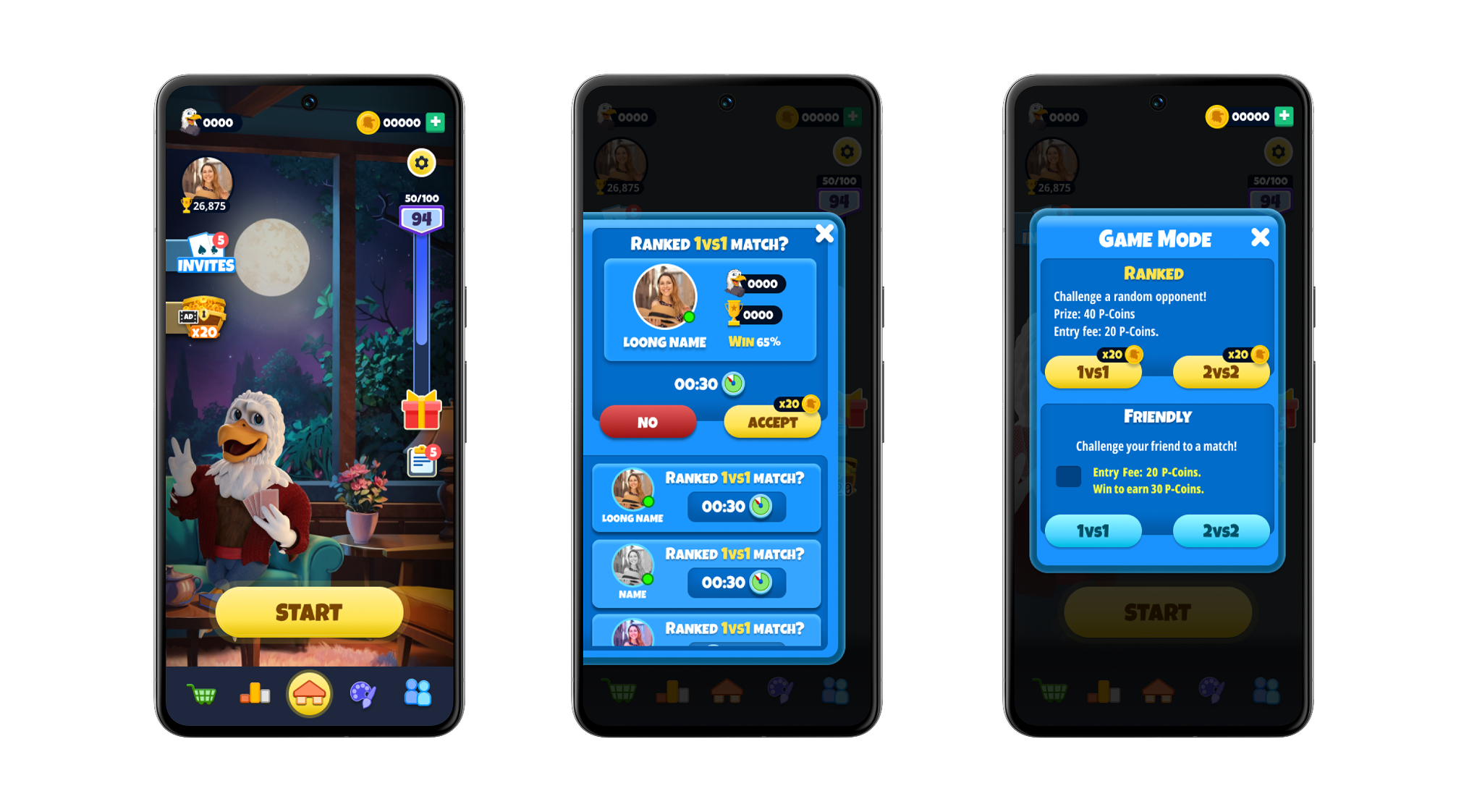 Main menu and matchmaking